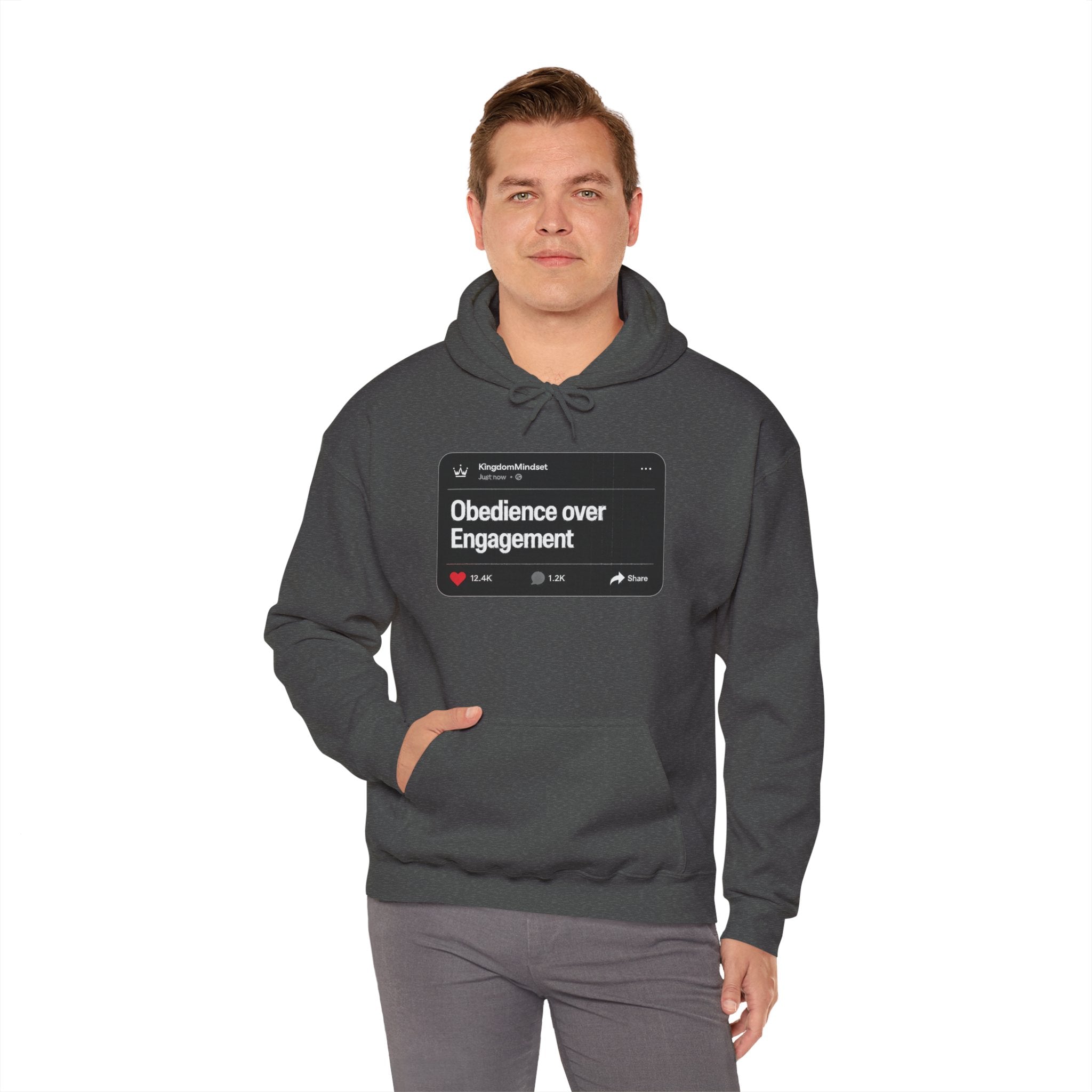 Obedience over Engagement- HOODIE (DARK MODE)
