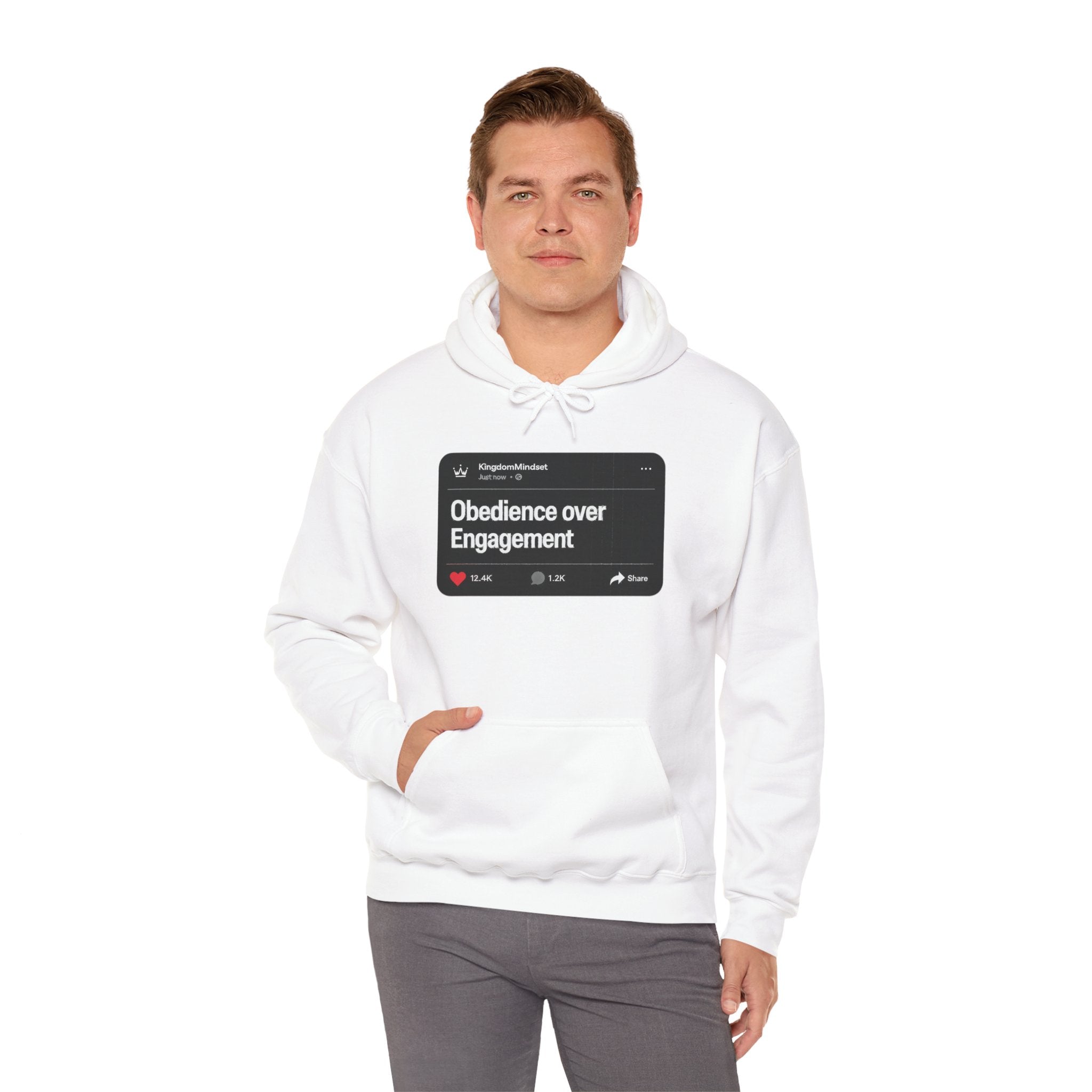 Obedience over Engagement- HOODIE (DARK MODE)
