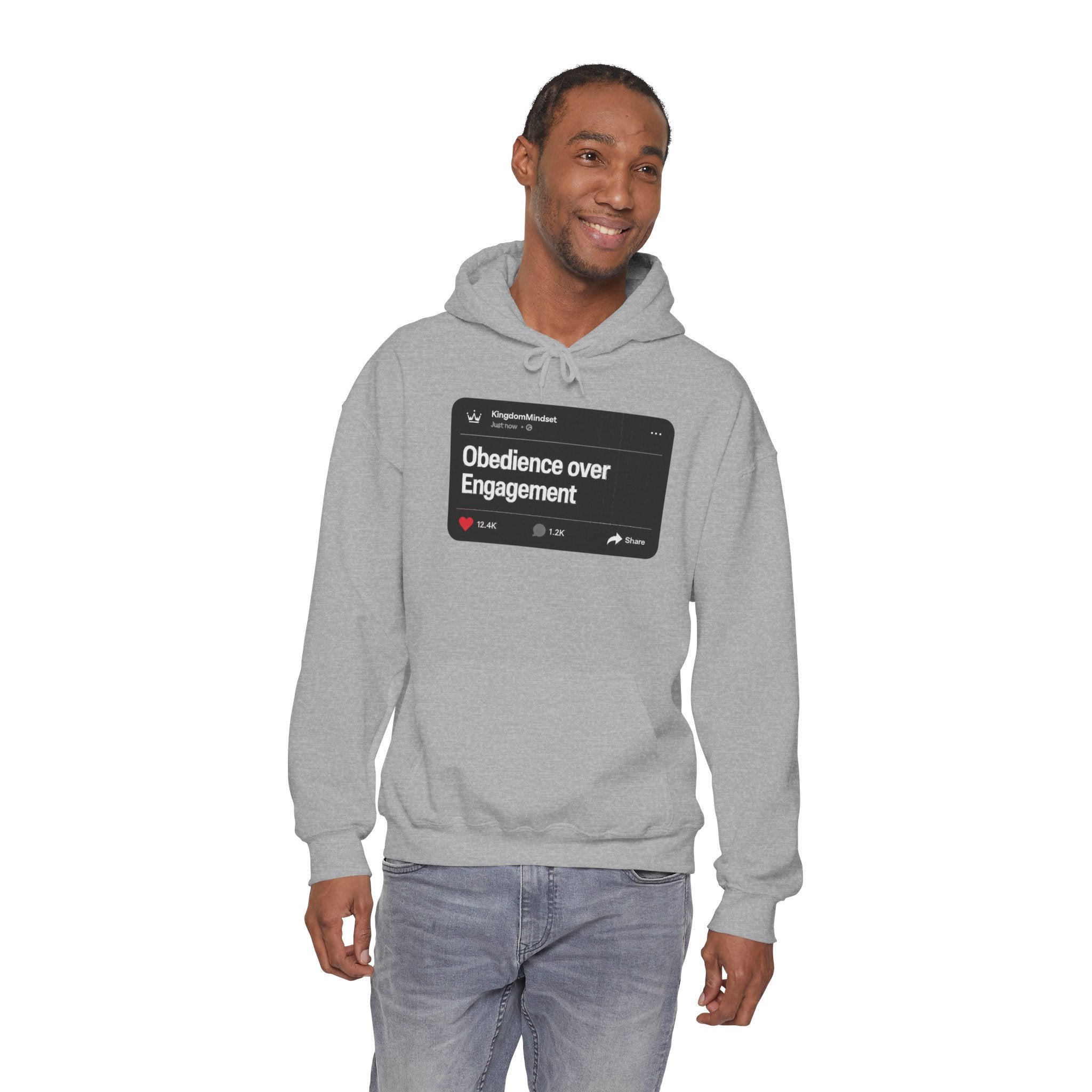Obedience over Engagement- HOODIE (DARK MODE)