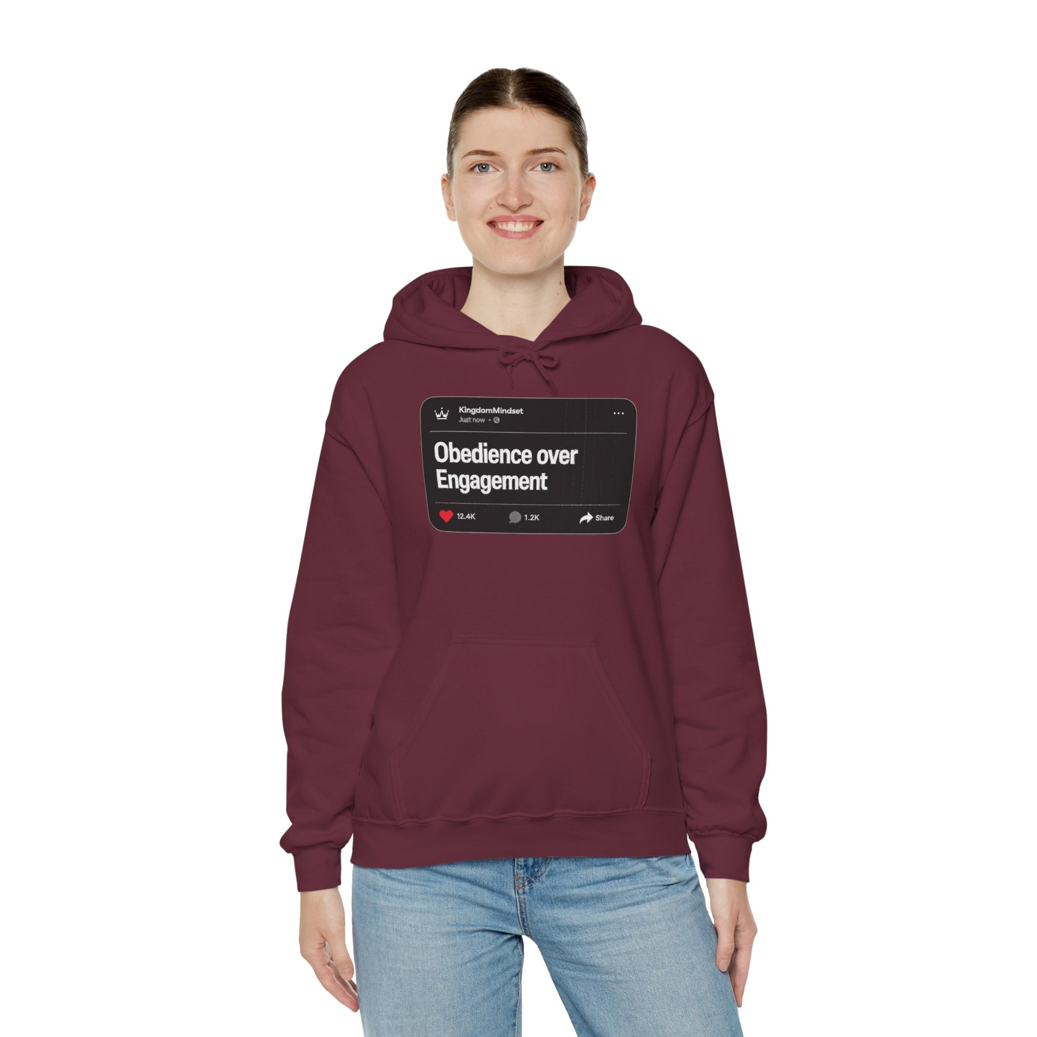 Obedience over Engagement- HOODIE (DARK MODE)
