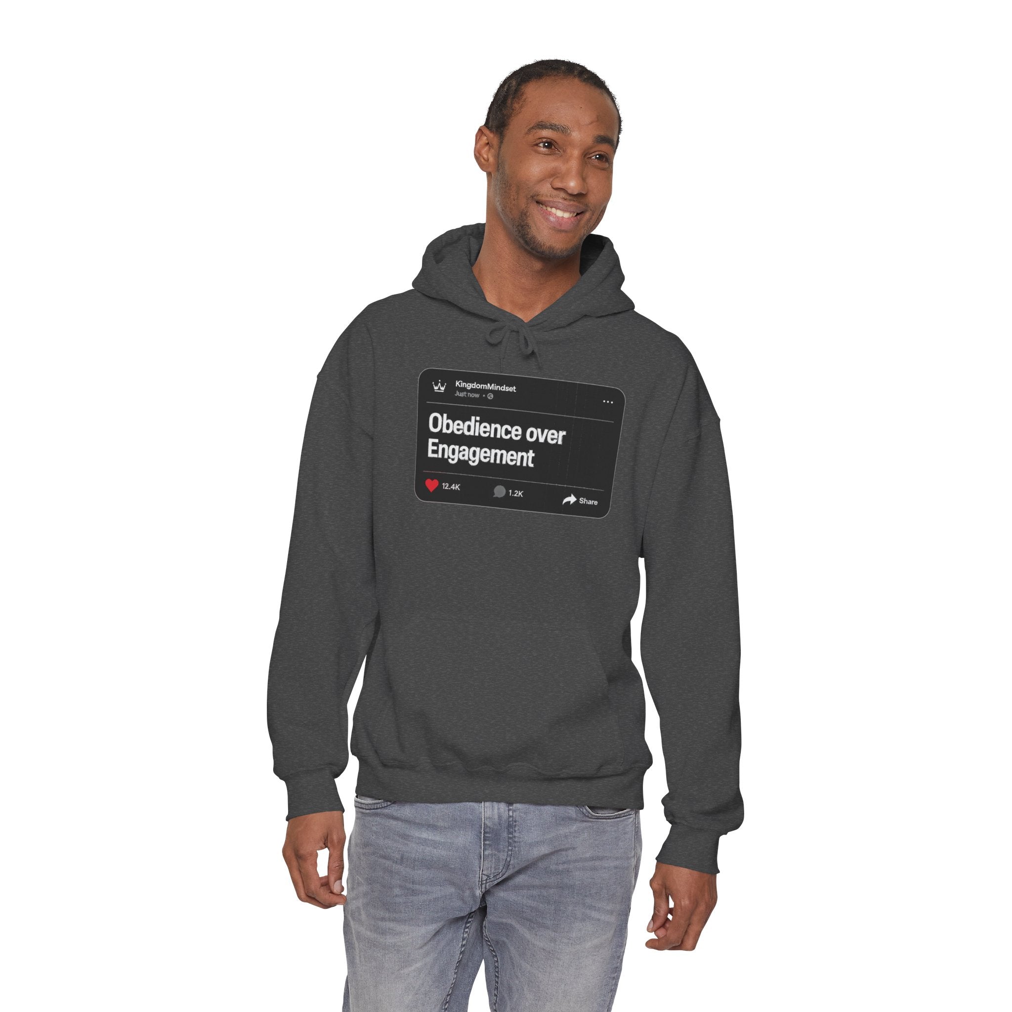 Obedience over Engagement- HOODIE (DARK MODE)