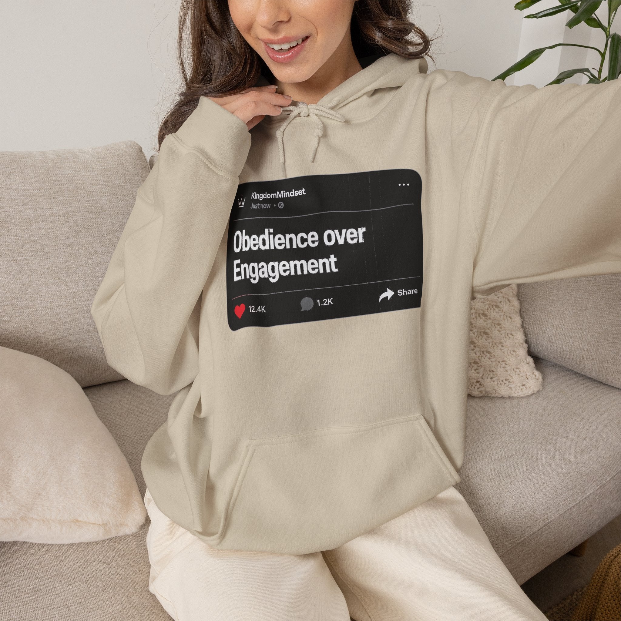 Obedience over Engagement- HOODIE (DARK MODE)
