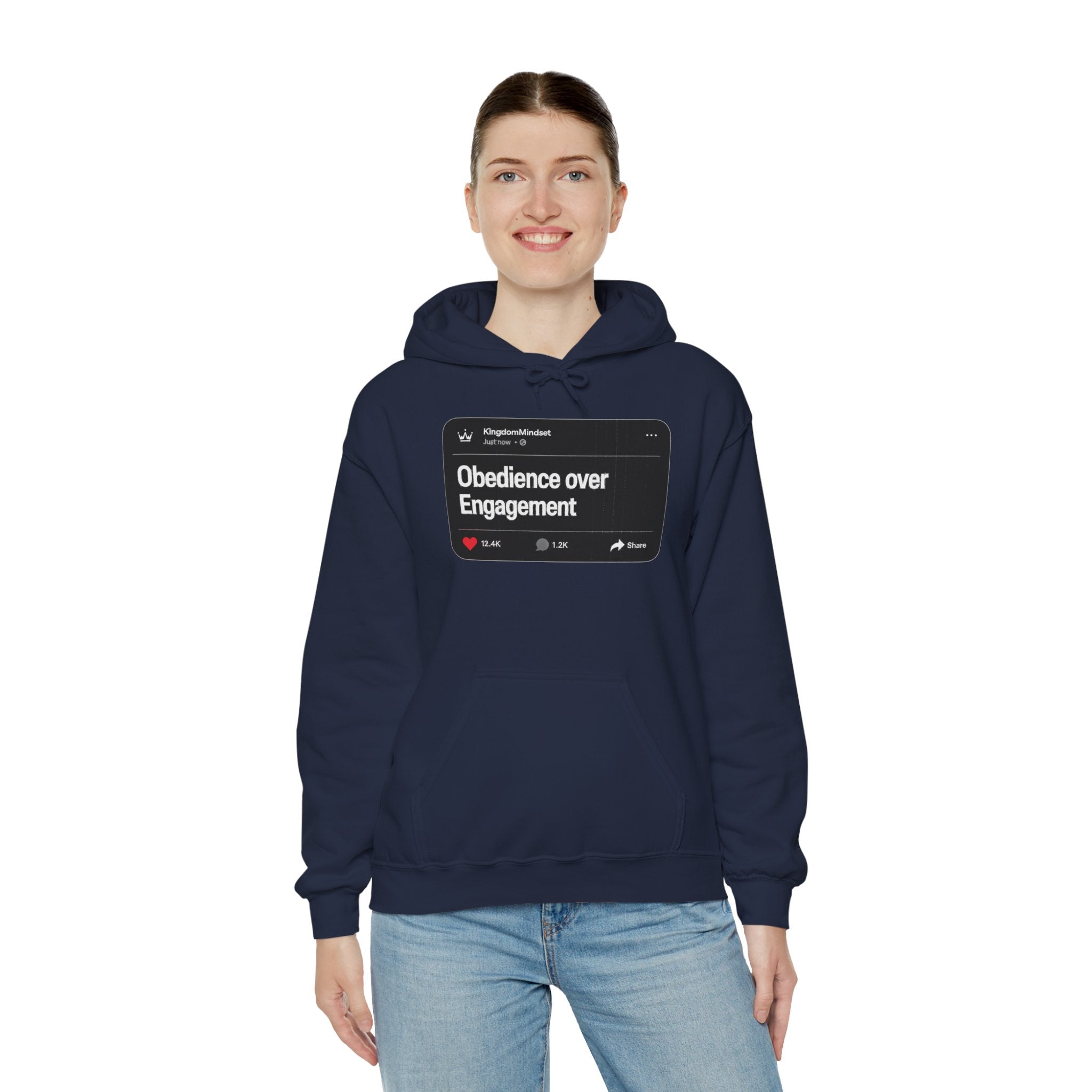 Obedience over Engagement- HOODIE (DARK MODE)