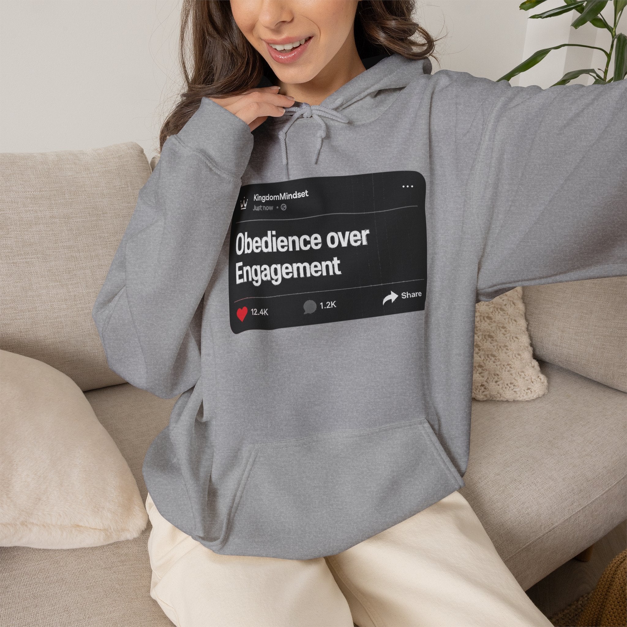 Obedience over Engagement- HOODIE (DARK MODE)