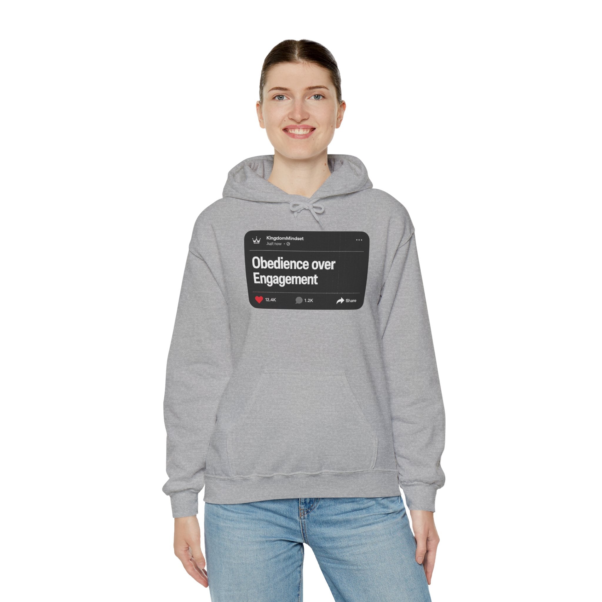 Obedience over Engagement- HOODIE (DARK MODE)