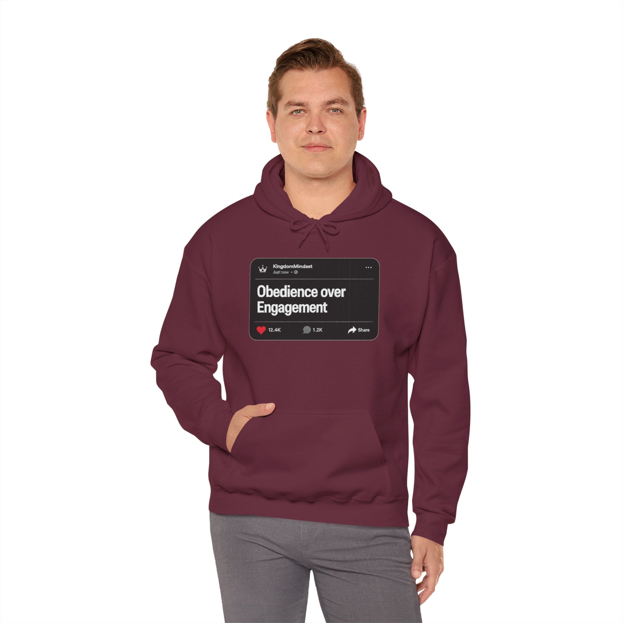 Obedience over Engagement- HOODIE (DARK MODE)
