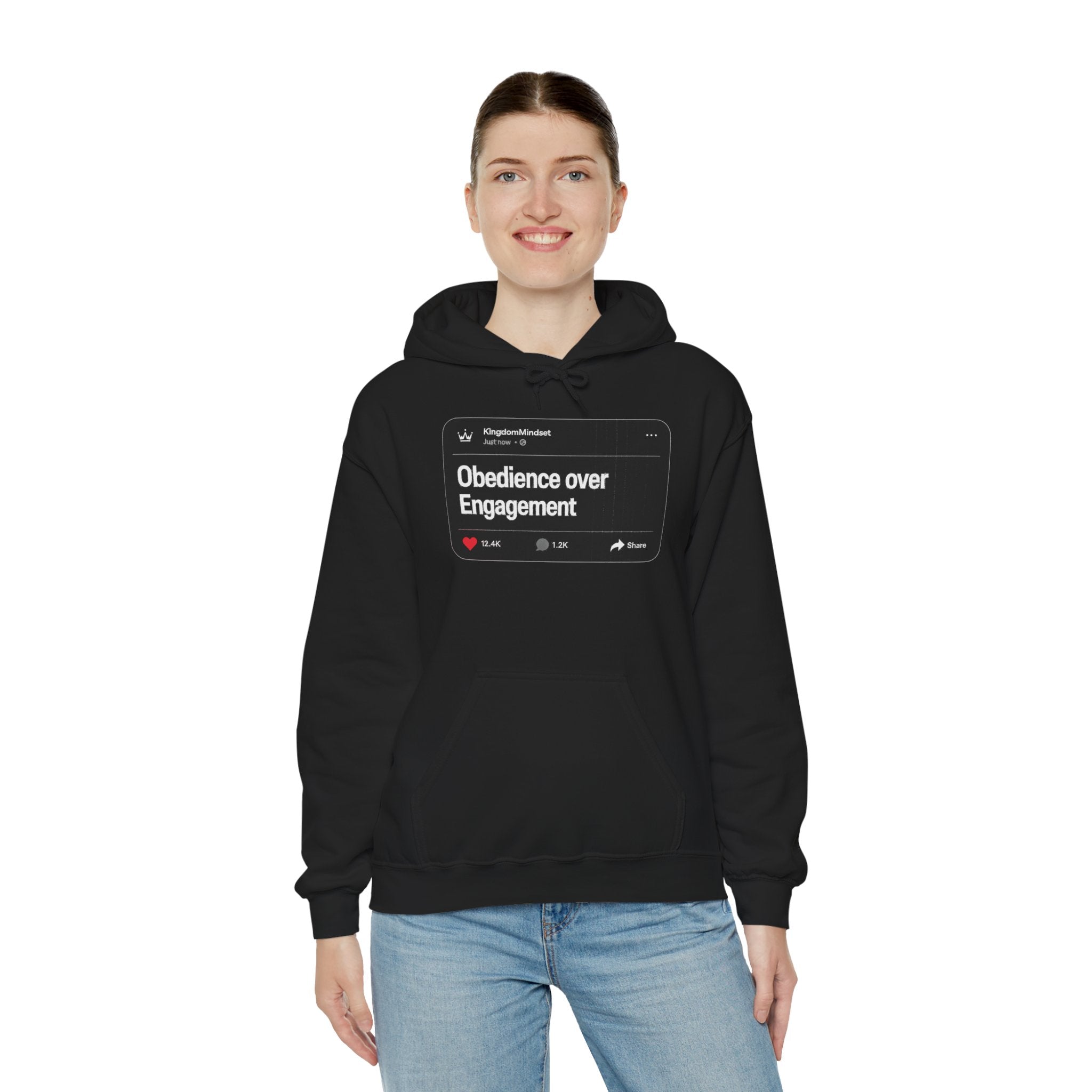 Obedience over Engagement- HOODIE (DARK MODE)